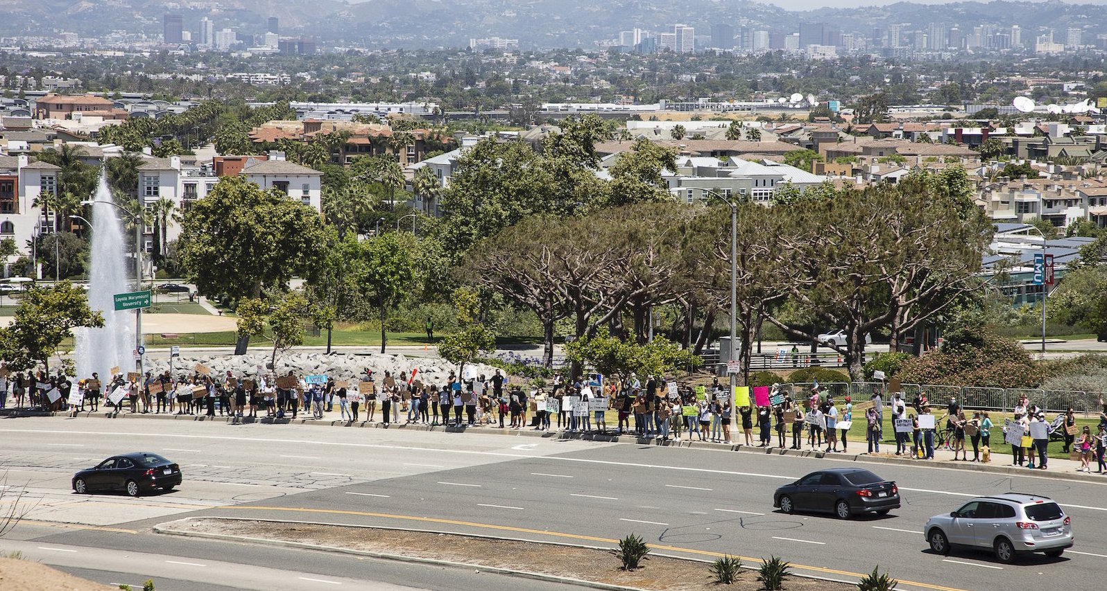 LMU students marching in support of Black Lives Matter